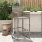 Preview: ARDEBO.de - Garten-Barhocker 2 Stk. Grau Poly Rattan