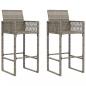 Preview: Garten-Barhocker 2 Stk. Grau Poly Rattan