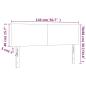 Preview: LED Kopfteil Dunkelbraun 144x5x78/88 cm Stoff