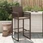 Preview: ARDEBO.de - Garten-Barhocker 2 Stk. Braun Poly Rattan