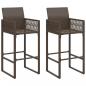 Preview: Garten-Barhocker 2 Stk. Braun Poly Rattan