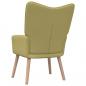 Preview: Relaxsessel mit Hocker Grün Stoff