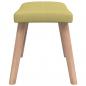 Preview: Relaxsessel mit Hocker Grün Stoff