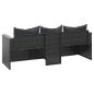 Preview: 3-Sitzer-Gartensofa mit Kissen Schwarz Poly Rattan