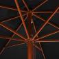 Preview: Sonnenschirm mit Holzmast 350 cm Schwarz