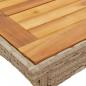 Preview: Gartentisch Beige 80x80x75 cm Poly Rattan Akazienholz