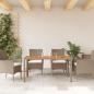 Preview: Gartentisch Beige 150x90x75 cm Poly Rattan Akazienholz
