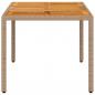 Preview: Gartentisch Beige 150x90x75 cm Poly Rattan Akazienholz