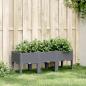 Preview: ARDEBO.de - Pflanzkasten mit Beinen Grau 120x40x42 cm PP