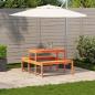 Preview: Picknicktisch Wachsbraun 110x134x75 cm Massivholz Kiefer