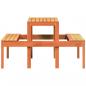 Preview: Picknicktisch Wachsbraun 110x134x75 cm Massivholz Kiefer