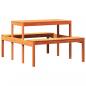 Preview: Picknicktisch Wachsbraun 110x134x75 cm Massivholz Kiefer