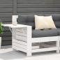 Preview: ARDEBO.de - Gartensofa mit Armlehne und Kissen Weiß Massivholz Kiefer