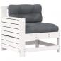 Preview: Gartensofa mit Armlehne und Kissen Weiß Massivholz Kiefer