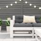 Preview: Gartensofa mit Armlehne und Kissen Weiß Massivholz Kiefer