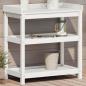 Preview: ARDEBO.de - Pflanztisch mit Ablagen Weiß 82,5x45x86,5 cm Massivholz Kiefer