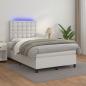 Preview: Boxspringbett mit Matratze & LED Weiß 120x190 cm Kunstleder