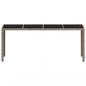 Preview: Gartentisch mit Glasplatte Hellgrau 190x90x75 cm Poly Rattan