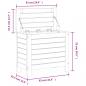 Preview: Gartenhocker Weiß 62x31,5x52 cm Massivholz Kiefer