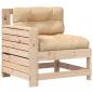 Preview: Gartensofa mit Armlehne und Kissen Massivholz Kiefer