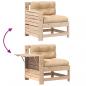 Preview: Gartensofa mit Armlehne und Kissen Massivholz Kiefer