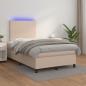 Preview: Boxspringbett mit Matratze & LED Cappuccino-Braun 120x190 cm