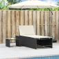 Preview: Sonnenliegen 2 Stk. mit Tisch Schwarz Poly Rattan
