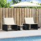 Preview: Sonnenliegen 2 Stk. mit Tisch Schwarz Poly Rattan