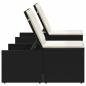 Preview: Sonnenliegen 2 Stk. mit Tisch Schwarz Poly Rattan