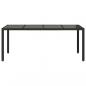 Preview: Gartentisch mit Glasplatte Schwarz 190x90x75 cm Poly Rattan