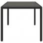 Preview: Gartentisch mit Glasplatte Schwarz 190x90x75 cm Poly Rattan