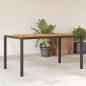 Preview: ARDEBO.de - Gartentisch mit Akazienholz-Platte Schwarz Poly Rattan