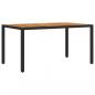 Preview: Gartentisch mit Akazienholz-Platte Schwarz Poly Rattan