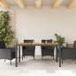 Preview: Gartentisch mit Akazienholz-Platte Schwarz Poly Rattan