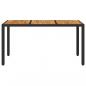 Preview: Gartentisch mit Akazienholz-Platte Schwarz Poly Rattan