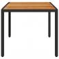 Preview: Gartentisch mit Akazienholz-Platte Schwarz Poly Rattan
