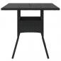 Preview: Gartentisch mit Glasplatte Schwarz 80x80x75 cm Poly Rattan