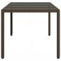 Preview: Gartentisch mit Glasplatte Braun 190x90x75 cm Poly Rattan