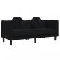 Preview: Sofa mit Kissen 2-Sitzer Schwarz Samt