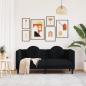 Preview: Sofa mit Kissen 2-Sitzer Schwarz Samt