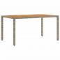 Preview: Gartentisch mit Akazienholz-Platte Grau 150x90x75cm Poly Rattan