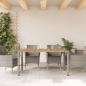 Preview: Gartentisch mit Akazienholz-Platte Grau 150x90x75cm Poly Rattan