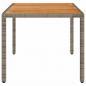 Preview: Gartentisch mit Akazienholz-Platte Grau 150x90x75cm Poly Rattan