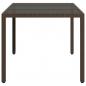 Preview: Gartentisch mit Glasplatte Braun 150x90x75 cm Poly Rattan