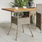 Preview: ARDEBO.de - Gartentisch mit Akazienholz-Platte Grau 80x80x75 cm Poly Rattan
