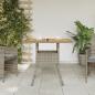 Preview: Gartentisch mit Akazienholz-Platte Grau 80x80x75 cm Poly Rattan