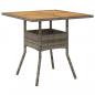 Preview: Gartentisch mit Akazienholz-Platte Grau 80x80x75 cm Poly Rattan