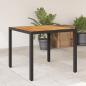 Preview: ARDEBO.de - Gartentisch mit Holzplatte Schwarz 90x90x75 cm Poly Rattan