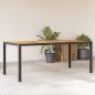 Preview: ARDEBO.de - Gartentisch mit Akazienholz-Platte Schwarz Poly Rattan