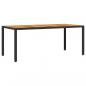 Preview: Gartentisch mit Akazienholz-Platte Schwarz Poly Rattan